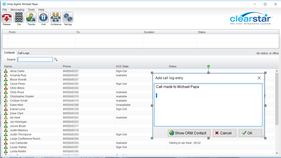 unity main screen