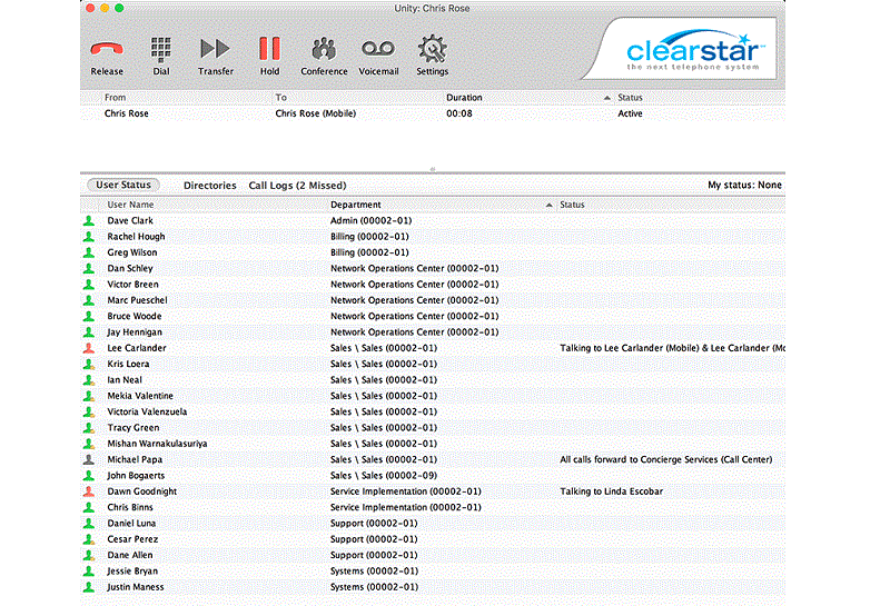 unity receptionist software